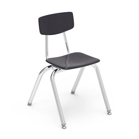 Virco 3000 Series 16" Classroom Chair, 3rd - 4th Grade with Nylon Glides - Black Seat 3016
